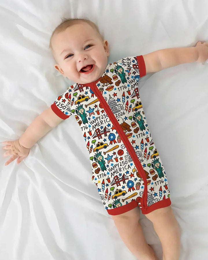 Doodle America 250th Anniversary Family Bamboo Shorty Zippy