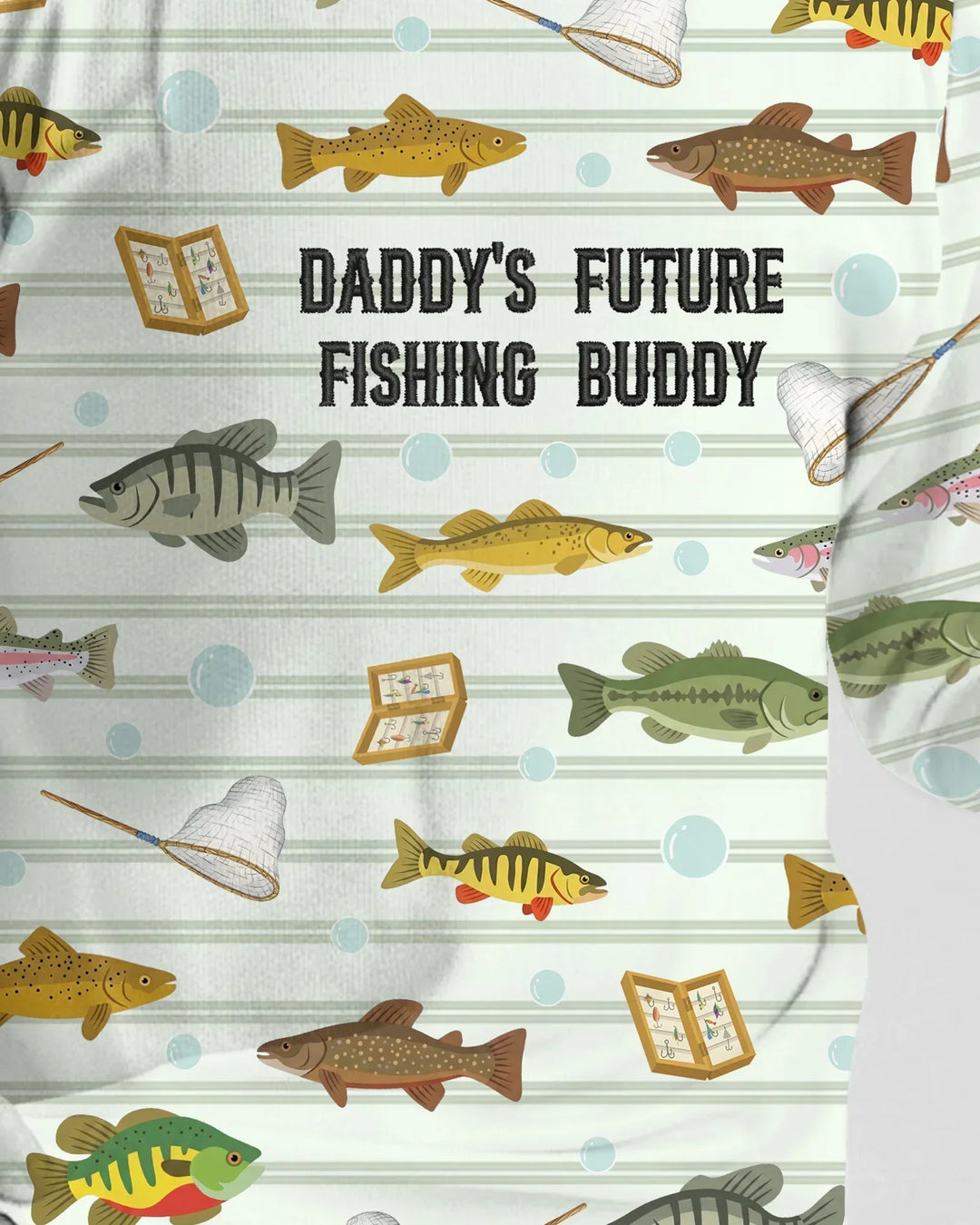 Embroidered Fishing Dad And Me Matching Bamboo Two Piece Long Sleeve Pajama Set