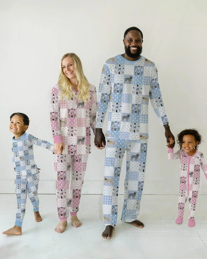 Frenchies Patchwork Family Matching Bamboo Men's Pajama Set