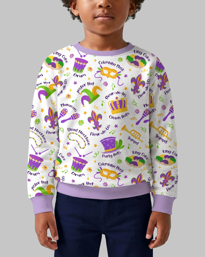 Mardi Gras Family Matching Bamboo Crewneck Sweatshirt