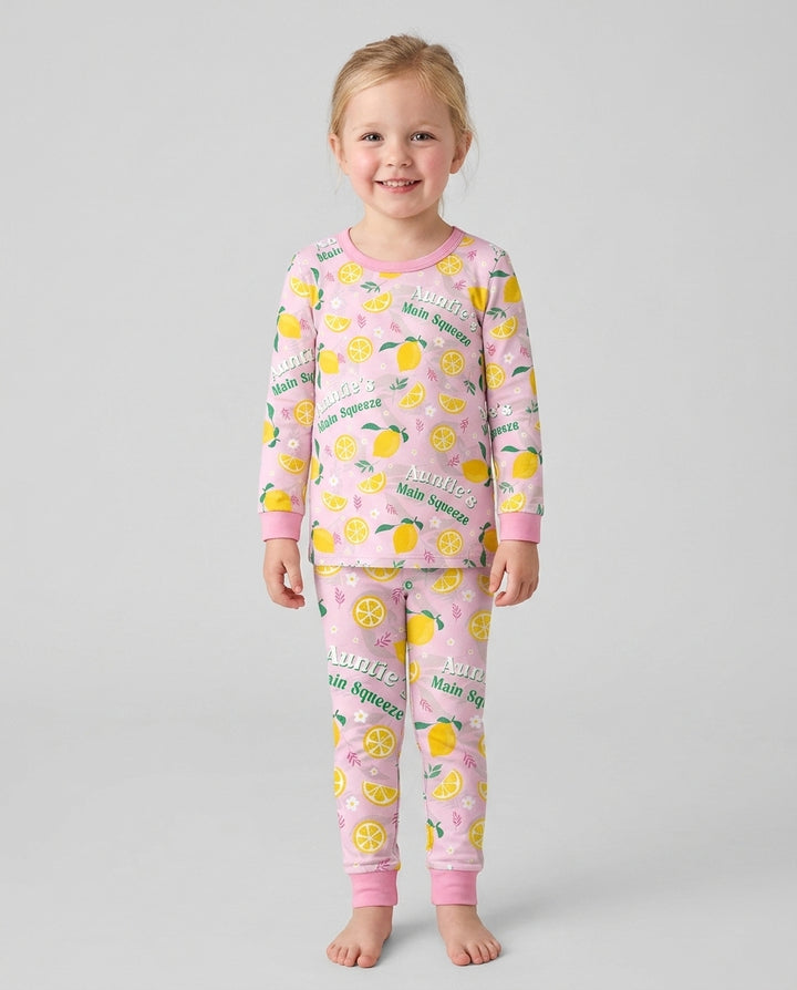 Personalized Family's Main Squeeze Bamboo Two Piece Long Sleeve Pajama Set