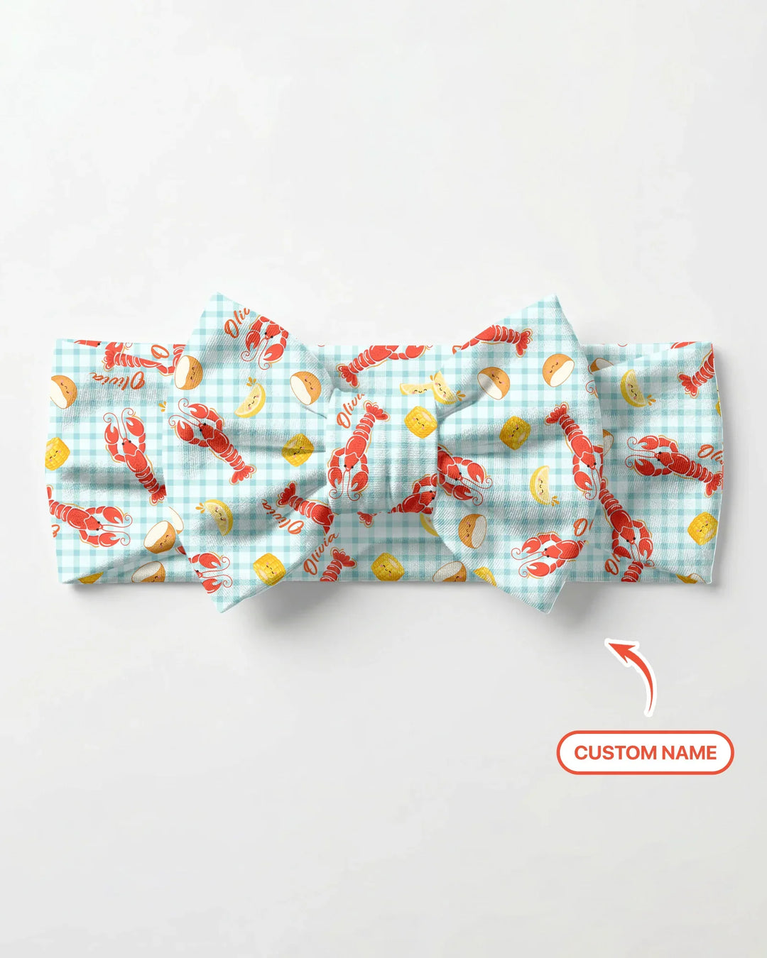Custom Name Preppy Crawfish Season Headband