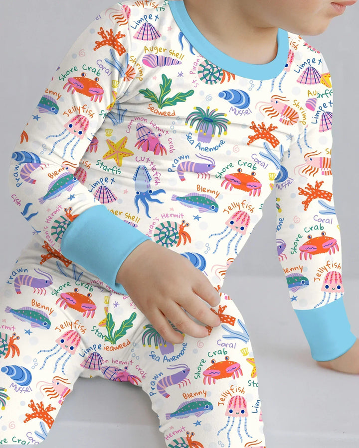 Tide Pool Pals Bamboo Two Piece Long Sleeve Pajama Set