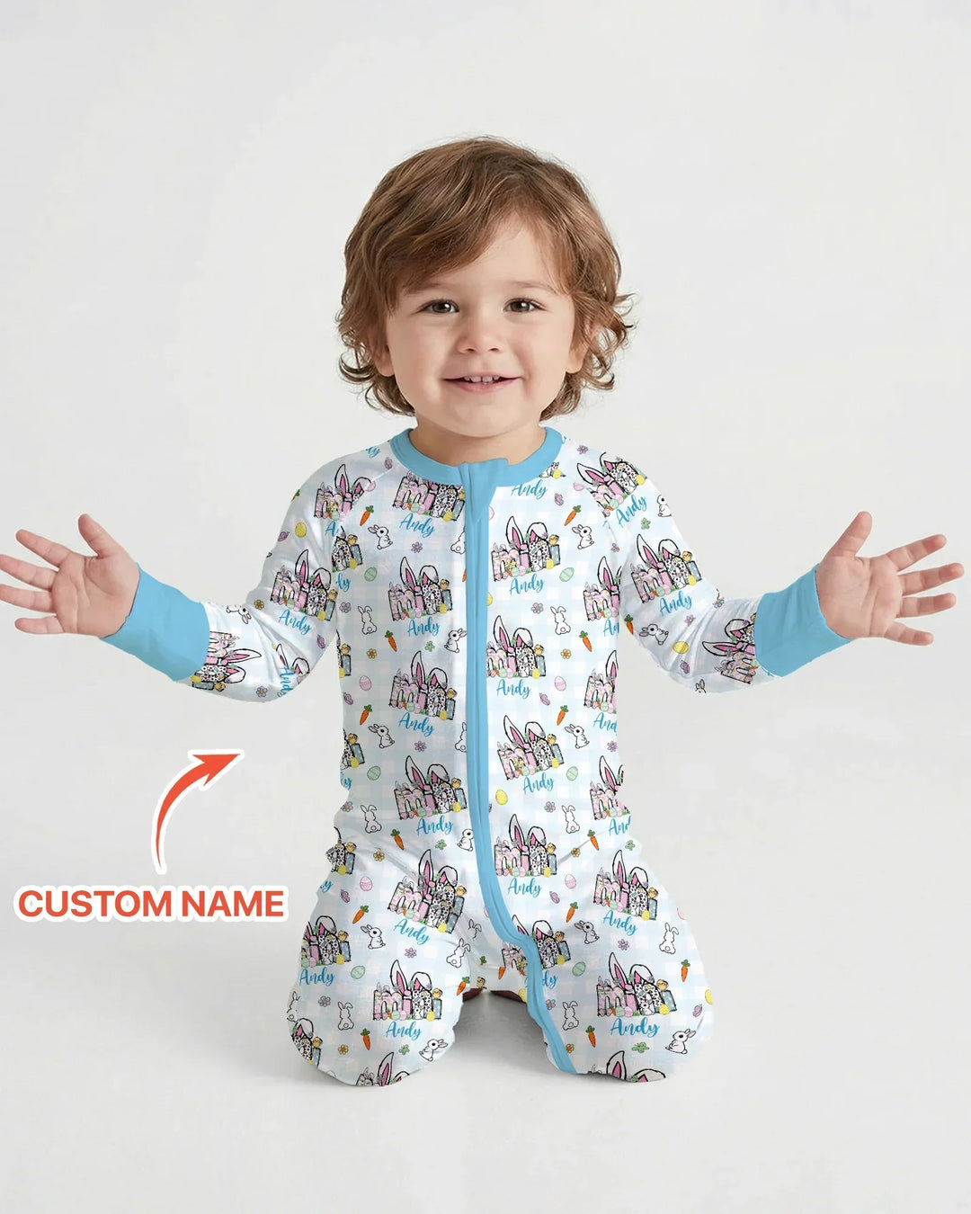 Custom Name Easter Family Matching Bamboo Convertible Zippy