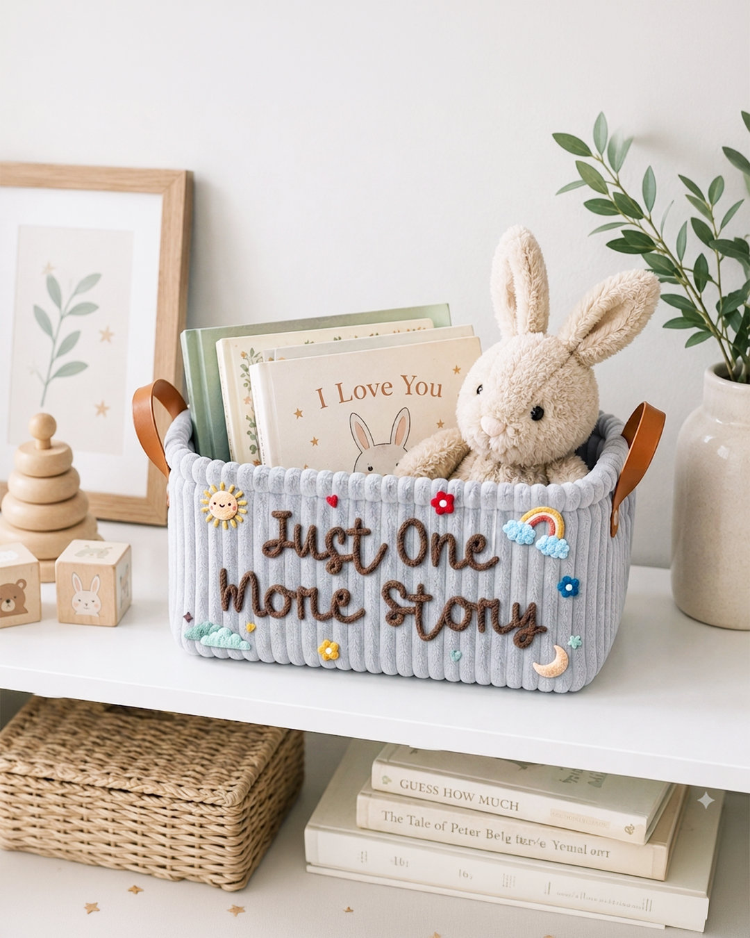 Just One More Story Shower Basket