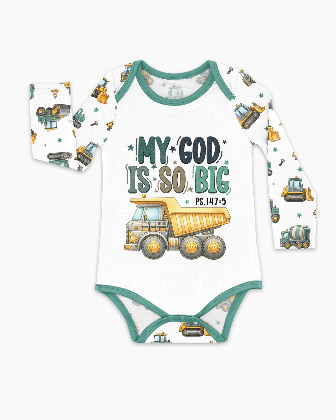 Construction Vehicles My God Is So Big Bamboo Bodysuit