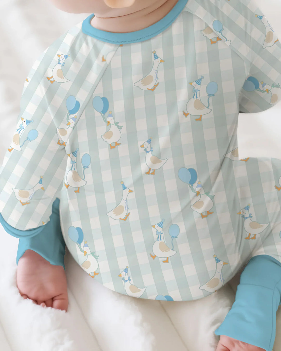 Custom Embroidered Birthday Boy/Girl Baby Bamboo Convertible Zippy