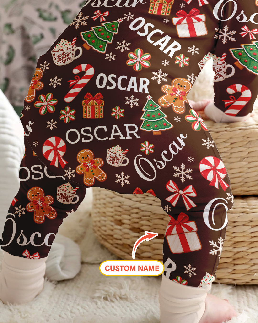 Merry Christmas Custom Name Bamboo Convertible Zippy
