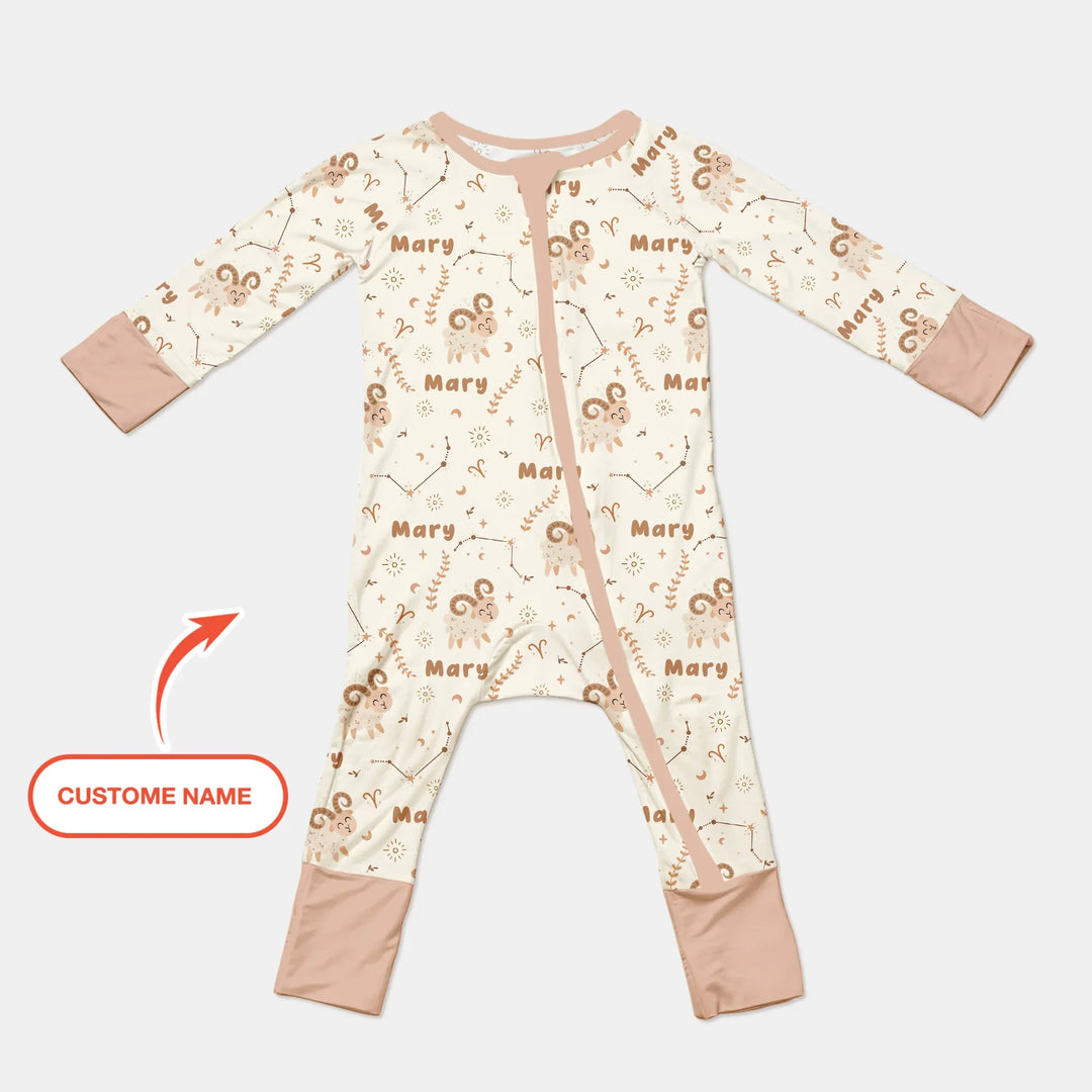 Bohemian Baby Zodiac Signs Custom Name Bamboo Convertible Zippy