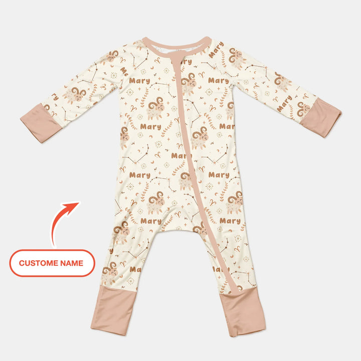 Bohemian Baby Zodiac Signs Custom Name Bamboo Convertible Zippy