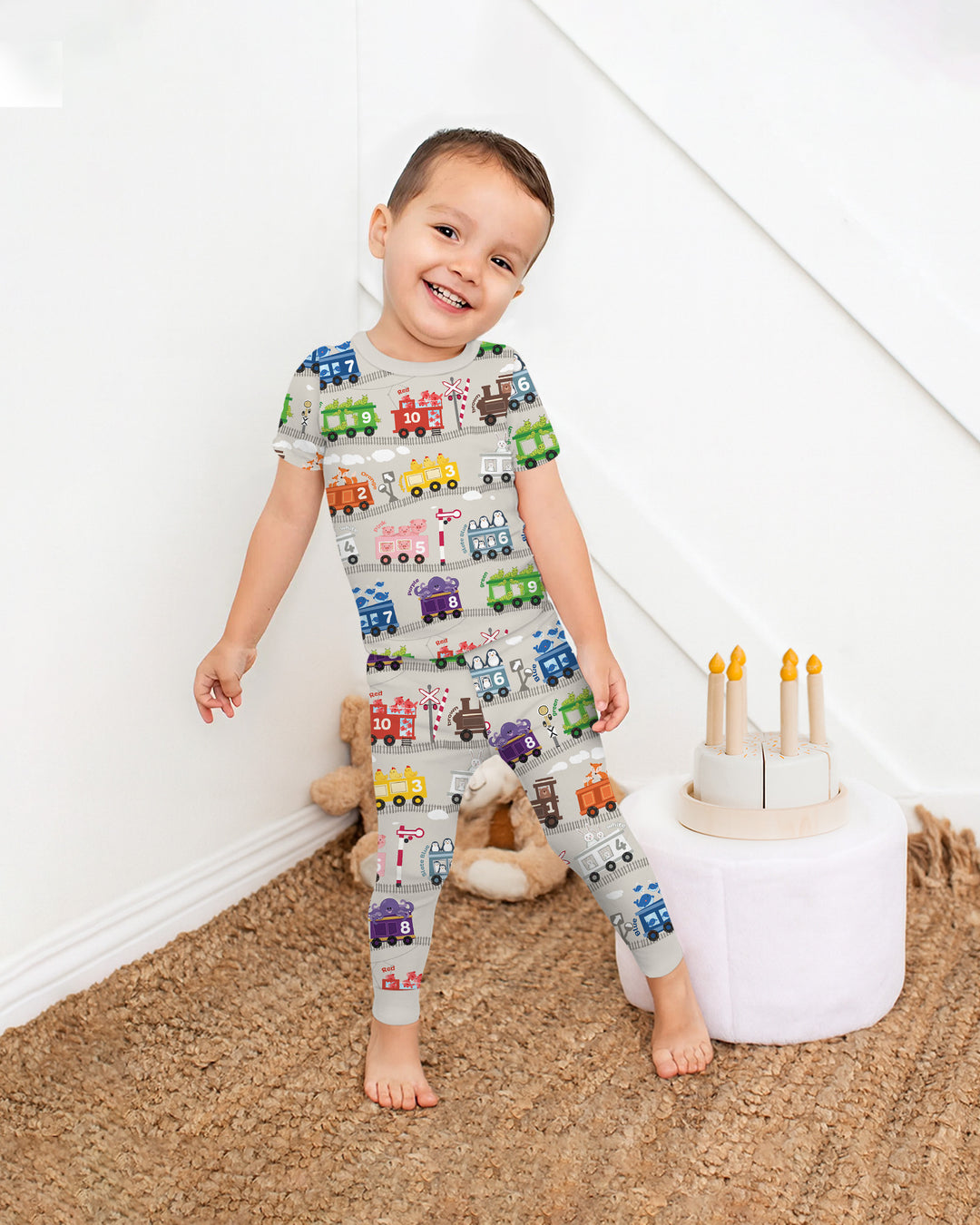 Color Train Bamboo Two Piece Short Sleeve Pajama Set
