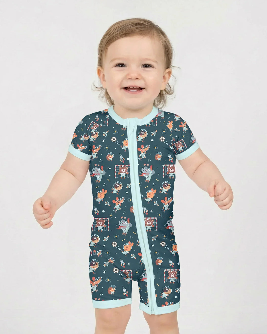 Space Soccer Bamboo Shorty Zippy