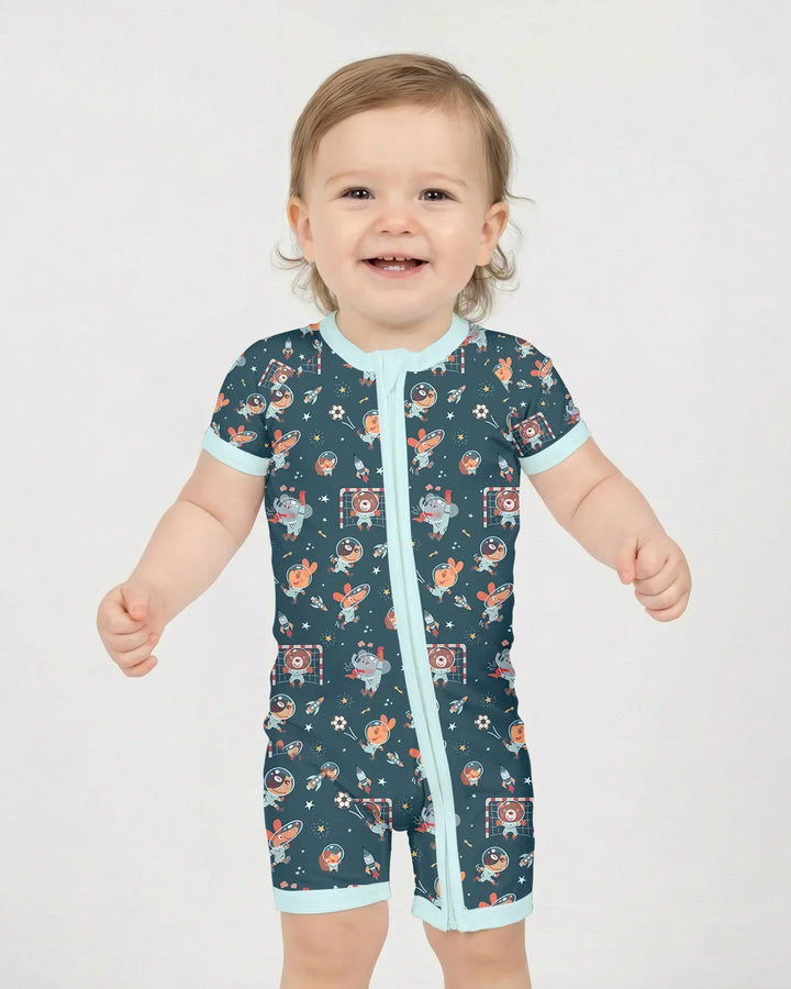 Space Soccer Bamboo Shorty Zippy