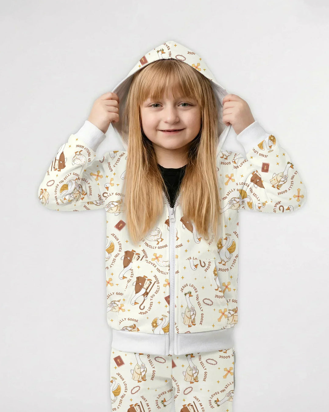 Jesus Loves You Silly Goose Bamboo Zip Hoodie