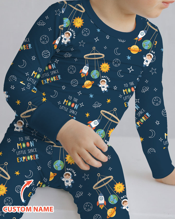Little Astronaut Big Dream Bamboo Two Piece Long Sleeve Pajama Set