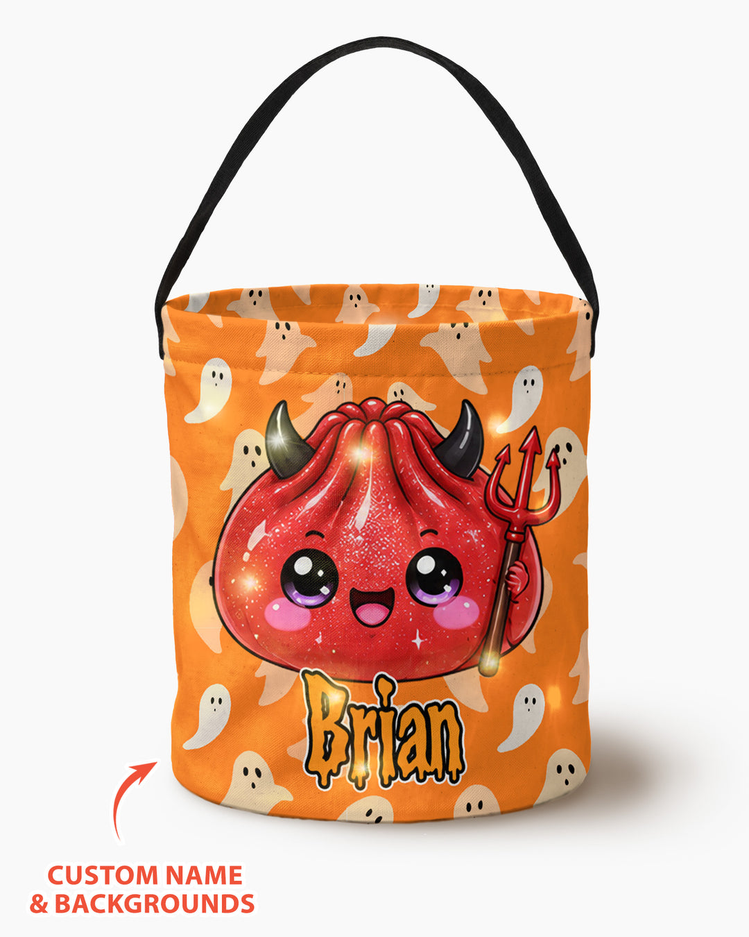 Personalized Halloween Dumpling Cute Character Led Light Bucket Bag