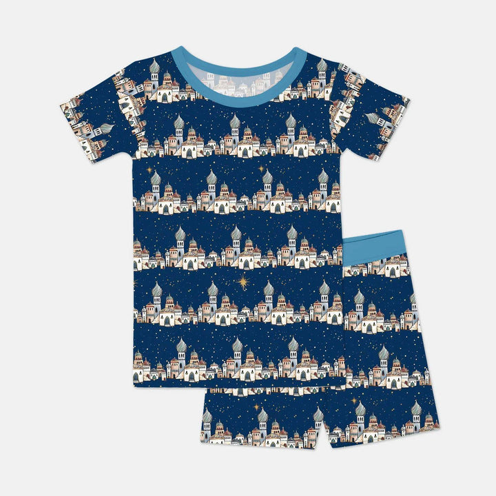 O Little Town of Bethlehem Bamboo Two Piece Short Sleeve Shorts Pajama Set
