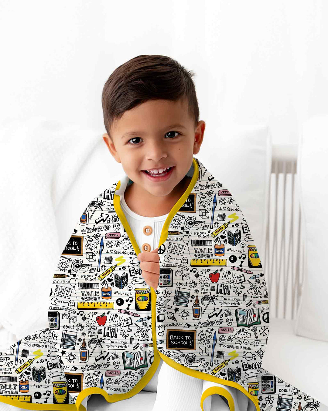 School Days Doodles Bamboo Blanket