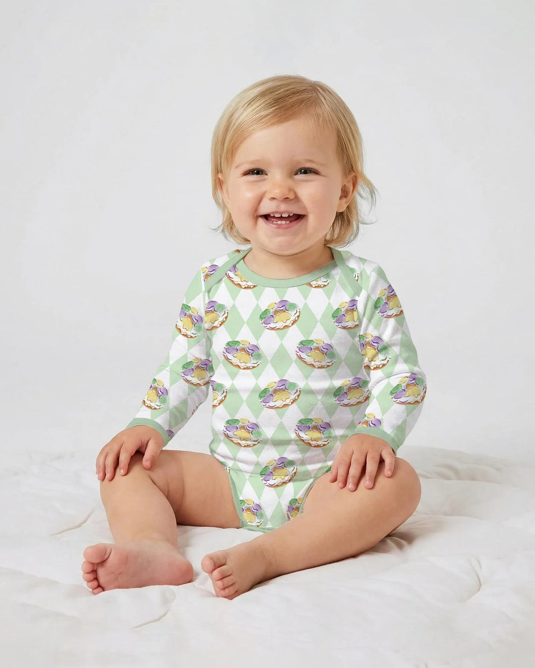Mardi Gras Donut Bamboo Bodysuit