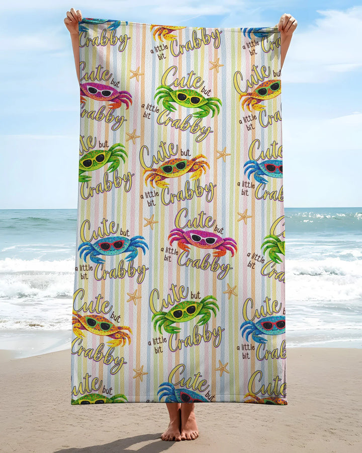 Cute But A Little Bit Crabby Bamboo Beach Towel