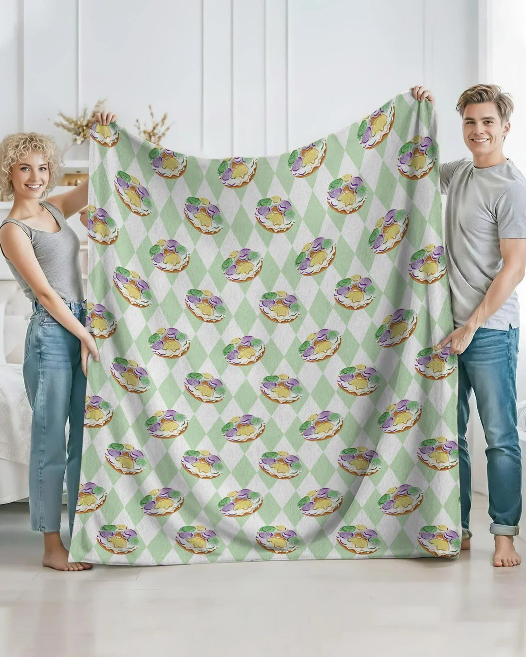Mardi Gras Donut Bamboo Blanket