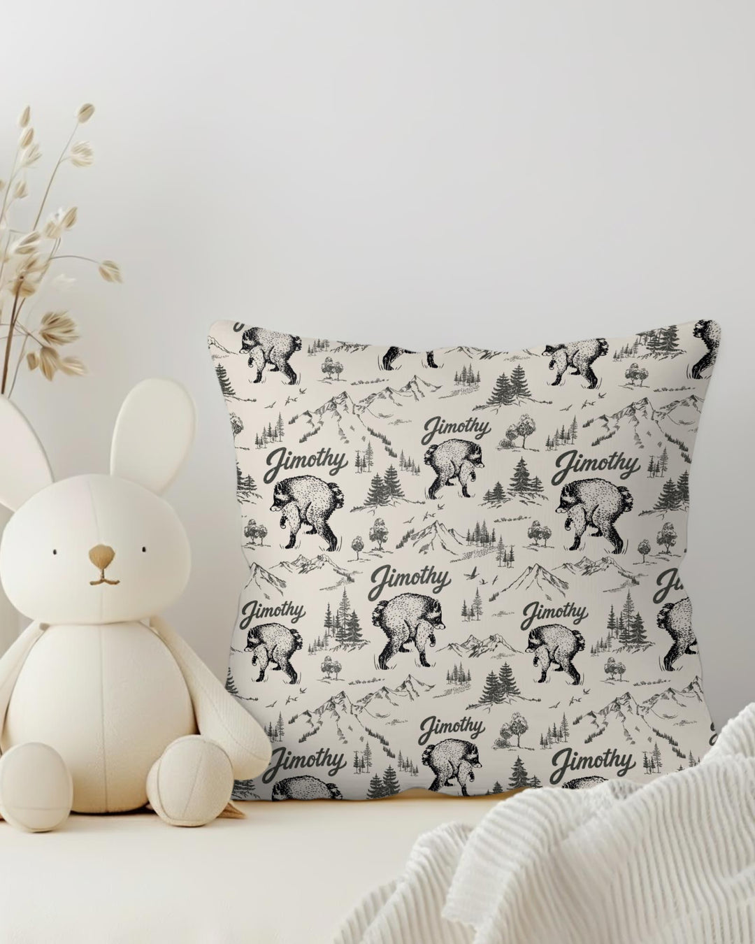 Vintage Jimothy Racoon Family Matching Bamboo Pillow Case