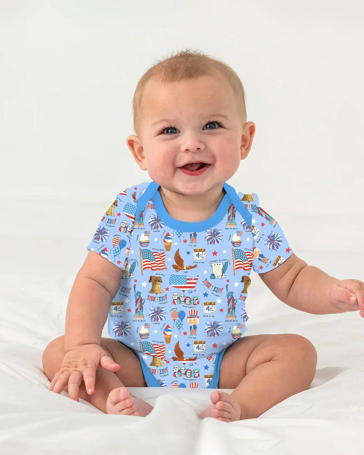 Hand Drawn Patriotic Iconic Bamboo Bodysuit
