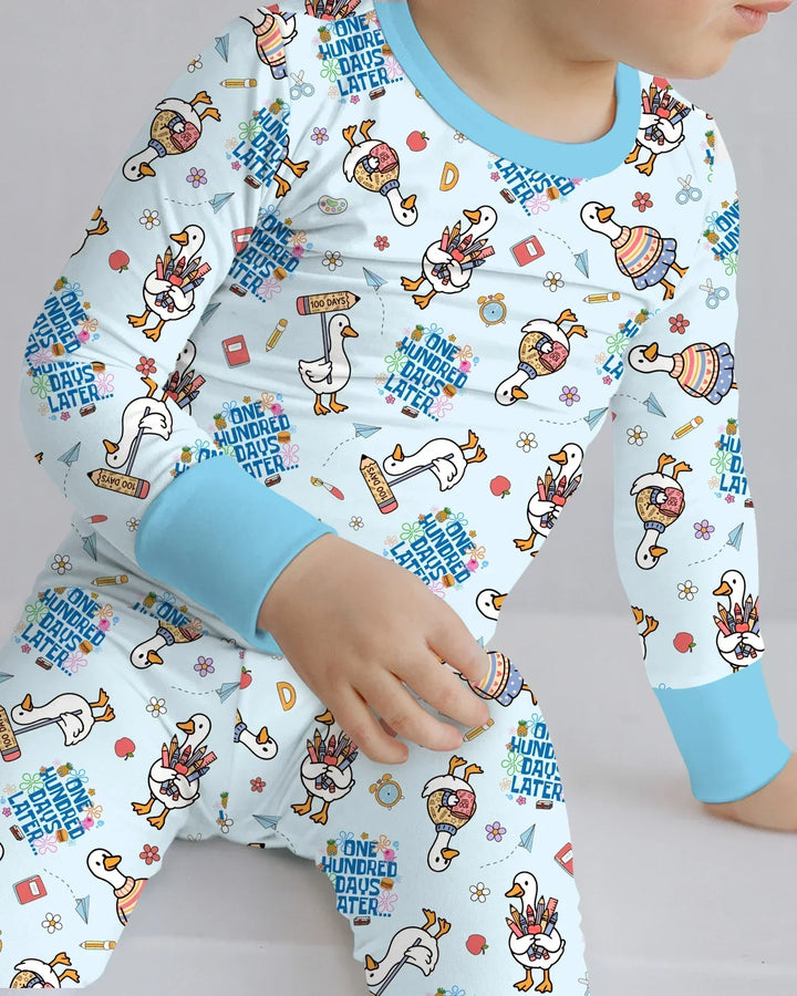 One Hundred Days Later Silly Goose Bamboo Two Piece Long Sleeve Pajama Set