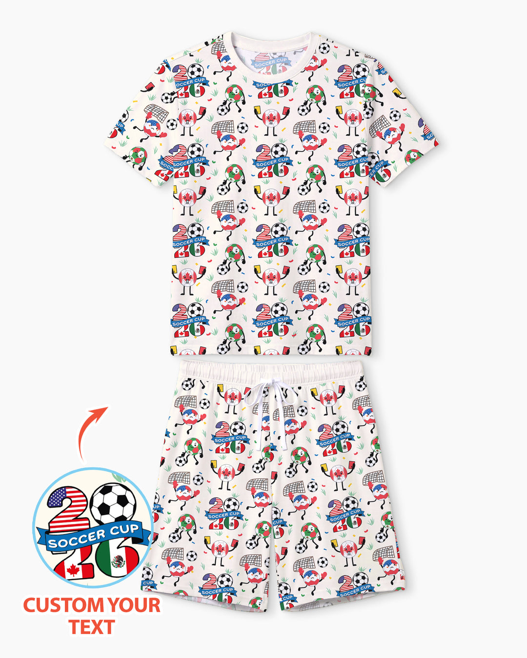 Soccer Squad 2026 Bamboo Men Short Sleeve Short Pajama Set