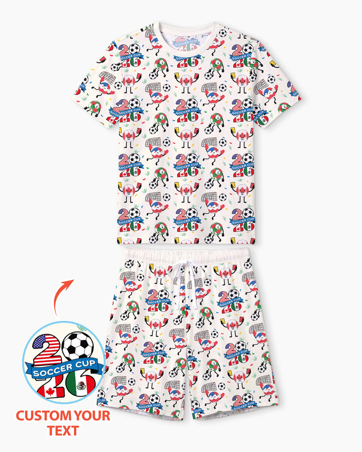 Soccer Squad 2026 Bamboo Men Short Sleeve Short Pajama Set