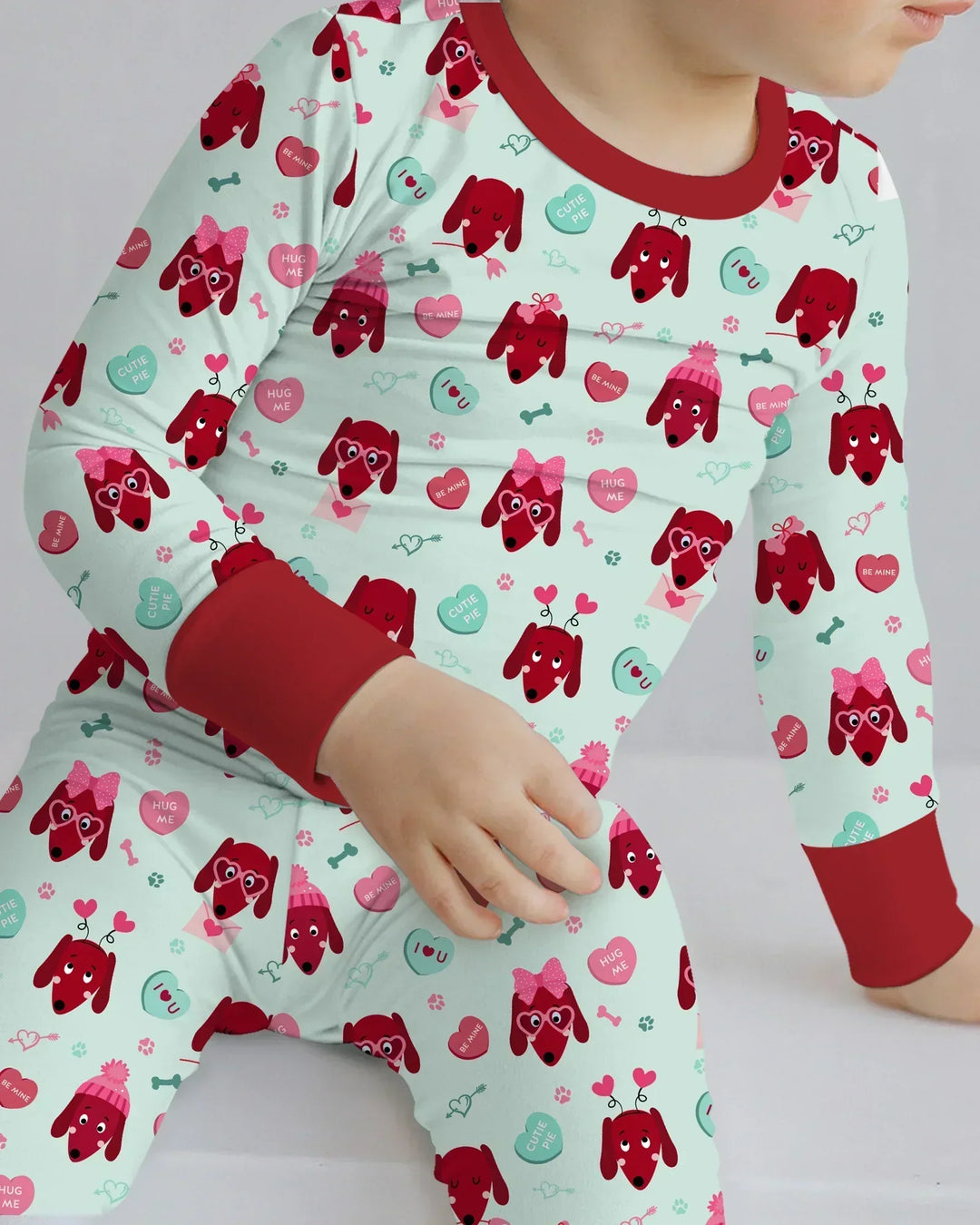 Dachshund Is My Valentine Bamboo Two Piece Long Sleeve Pajama Set