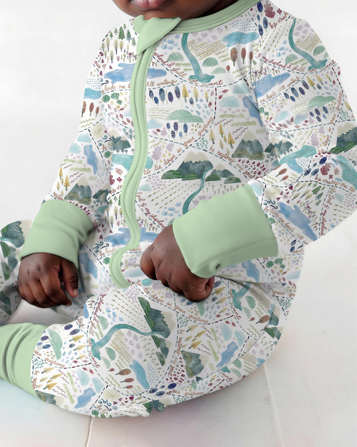 Whimsical Psalms 23 Map Bamboo Convertible Zippy