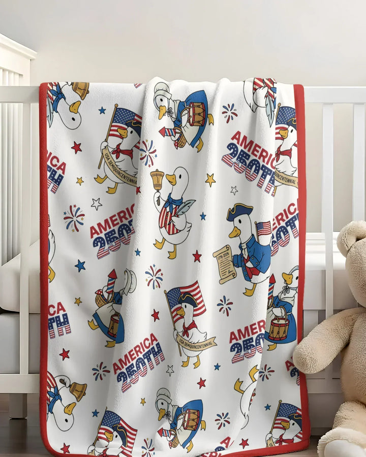 Patriotic Goose Celebrating 250 Years Bamboo Blanket