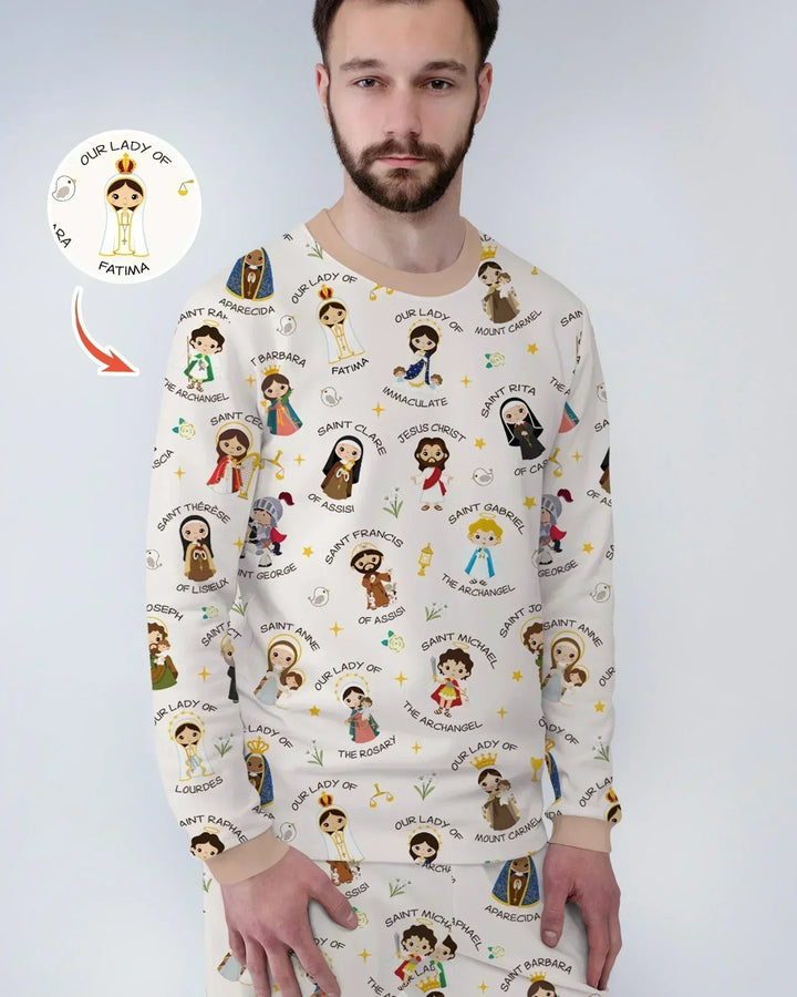 Pray For Us Family Matching Bamboo Men's Pajama Set