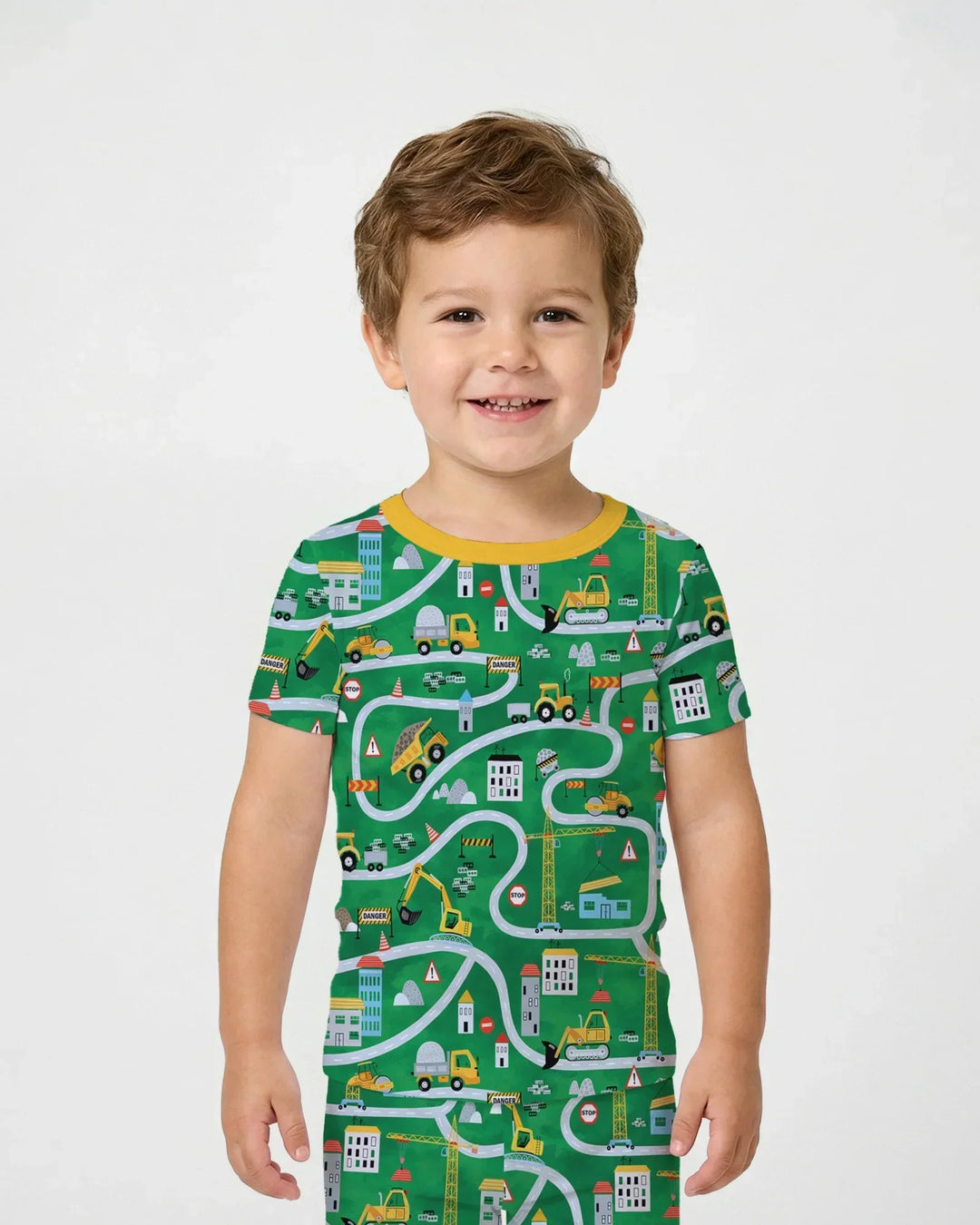 Little Builder Construction Zone Bamboo Two Piece Short Sleeve Pajama Set