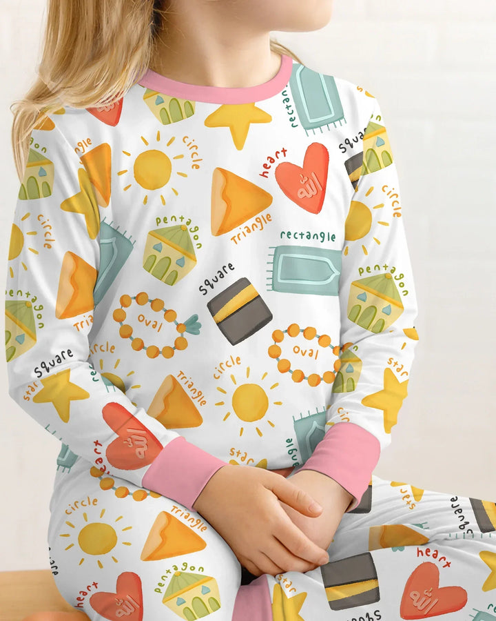 Islamic Shapes Bamboo Two Piece Long Sleeve Pajama Set