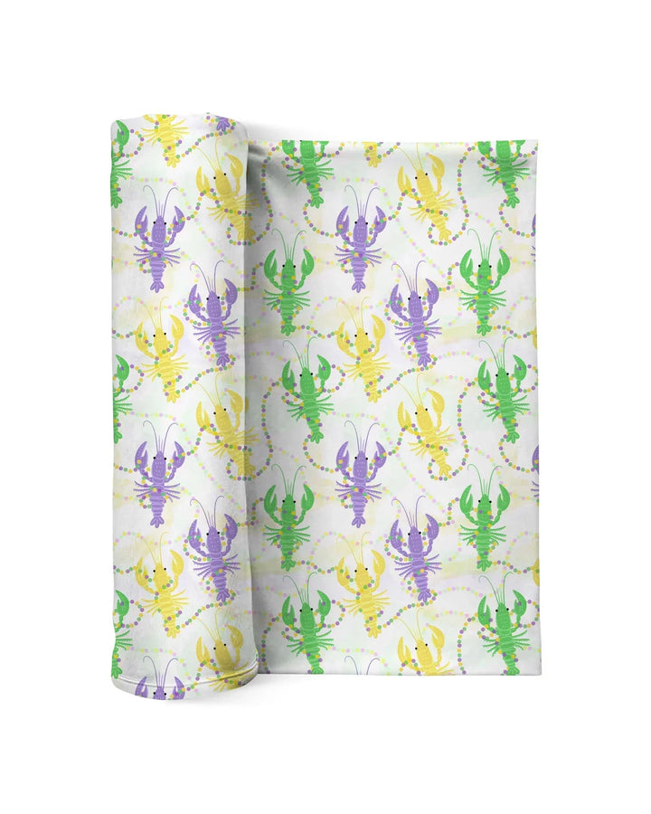 Mardi Gras Crawfish Family Matching Bamboo Swaddle Blanket