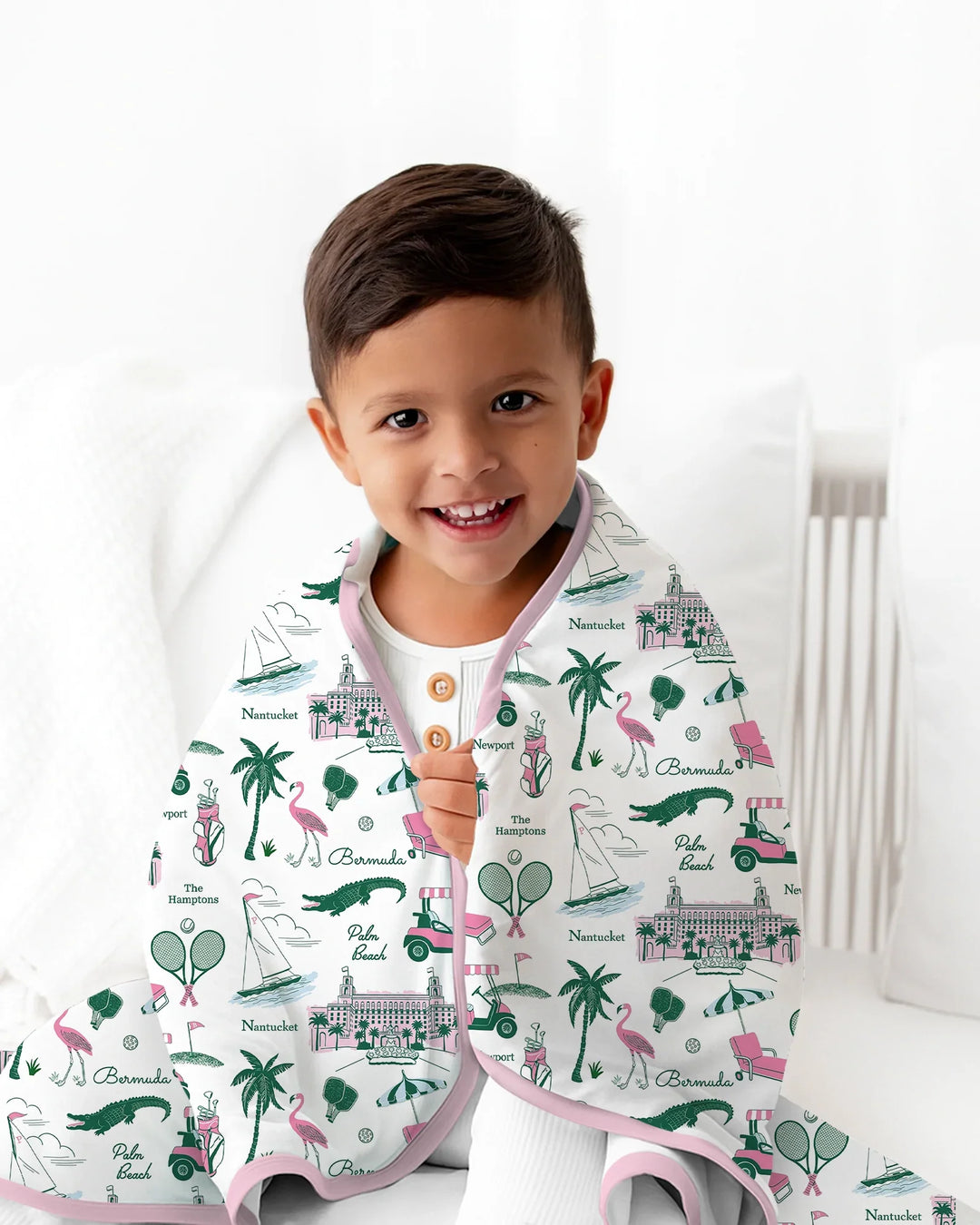 Preppy Palm Getaway Bamboo Blanket