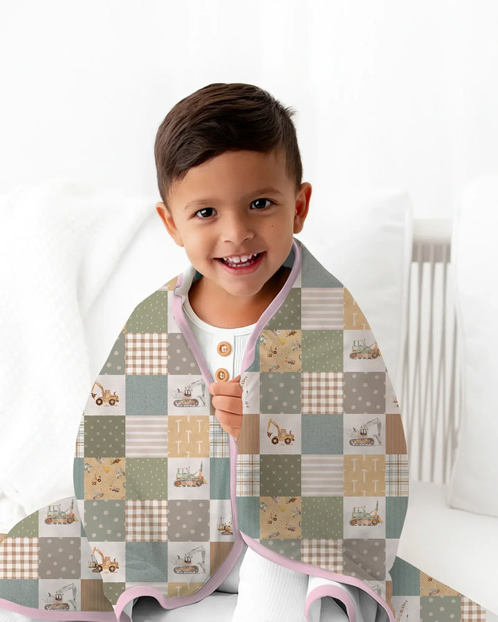 Construction Trucks Bamboo Blanket