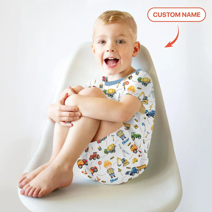 Custom Character Little Digger Adventures Bamboo Two Piece Short Sleeve Shorts Pajama Set
