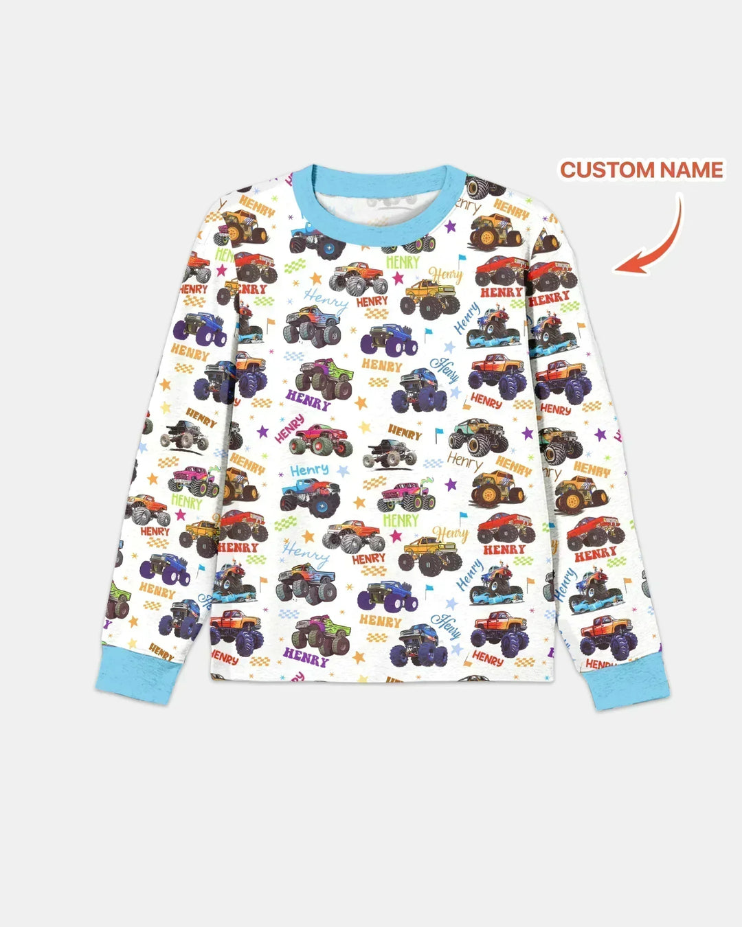 Monster Truck Custom Name Bamboo Men's Pajama Set