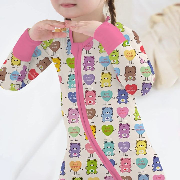 Rainbow Bears Affirmation Bamboo Convertible Zippy