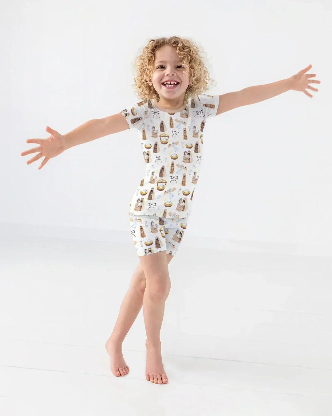 Holy Family Bamboo Two Piece Short Sleeve Shorts Pajama Set