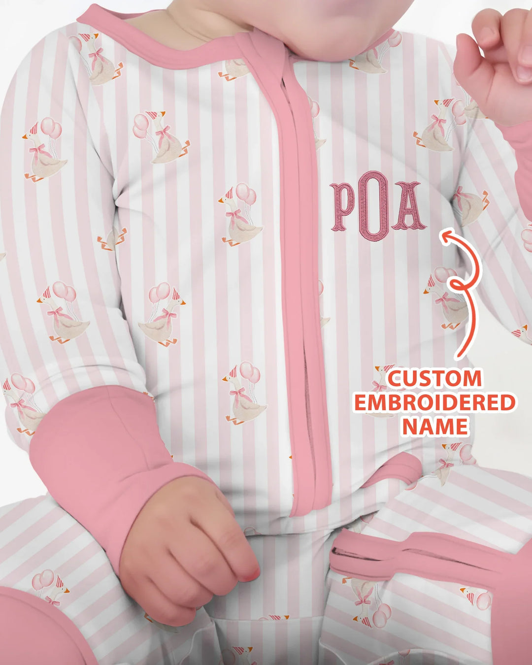 Custom Name Embroidered Birthday Girl  Bamboo Convertible Zippy