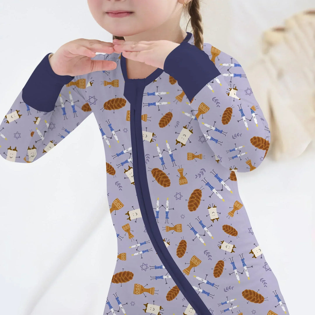 Shabbat Shalom Family Matching Bamboo Convertible Zippy