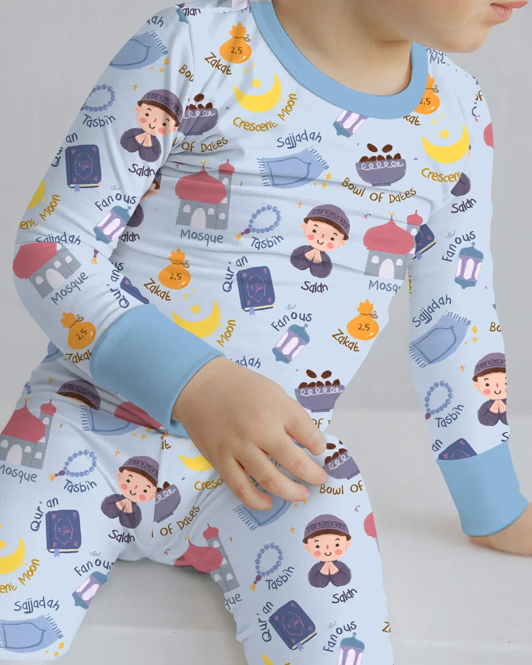 Happy Ramadhan Bamboo Two Piece Long Sleeve Pajama Set
