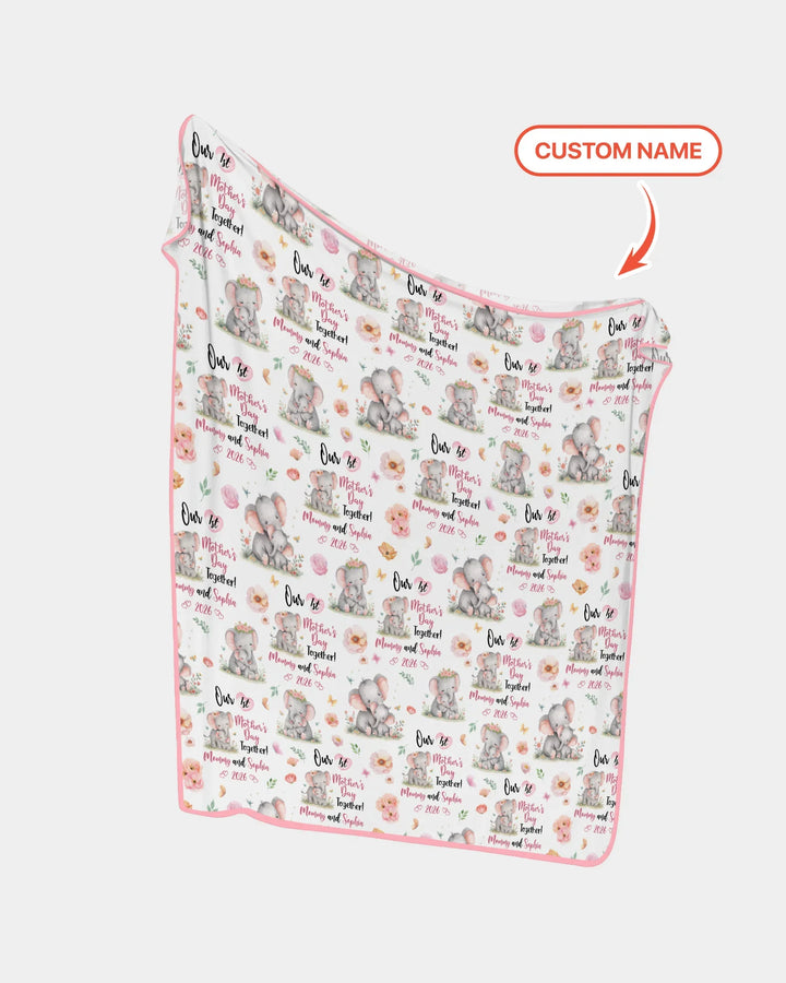 Personalized Our 1st Mother's Day Together Bamboo Blanket
