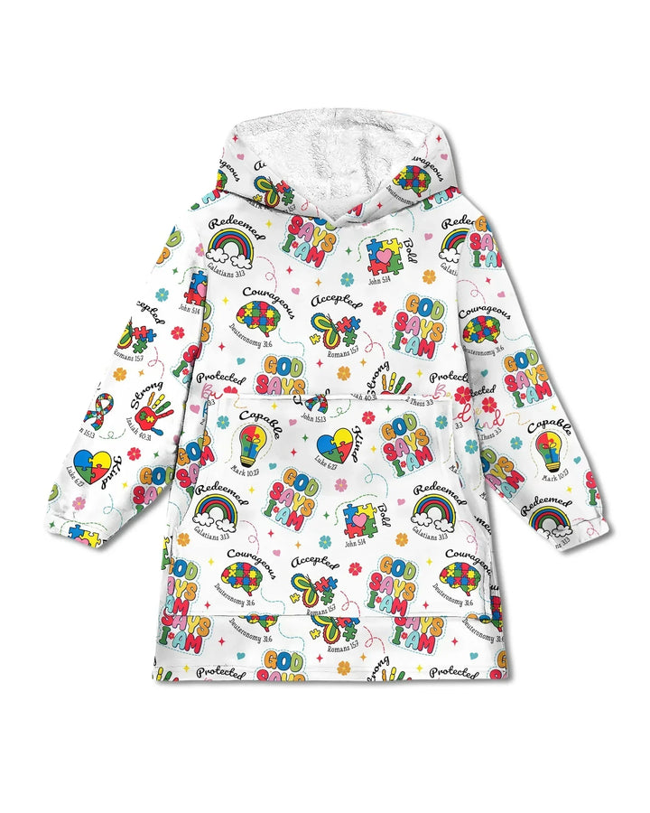 God Says I am Different Wearable Bamboo Blanket Hoodie