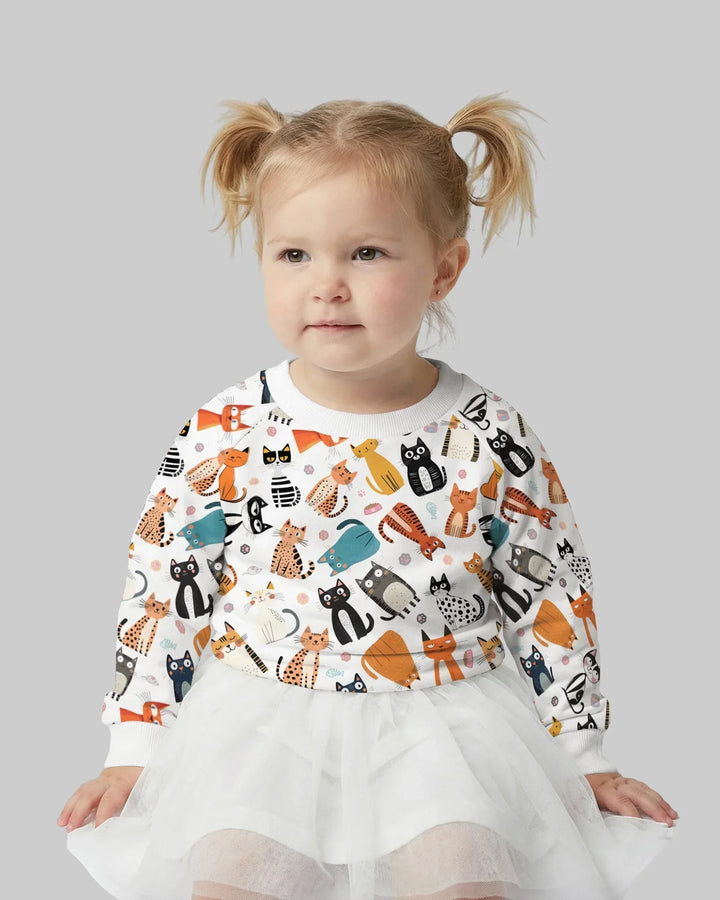 Goofy Mischief Cat Family Matching Bamboo Crewneck Sweatshirt