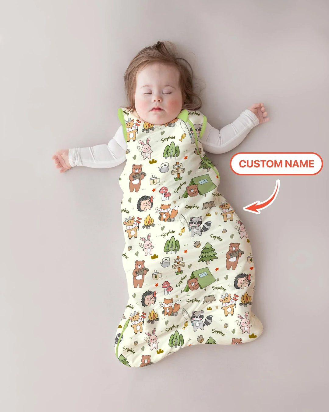Custom Name Little Camp Buddies Bamboo Sleep Bag